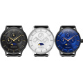 Luxury brand custom classic 6P00 quartz moonphase gold black big case large dial chronograph watches